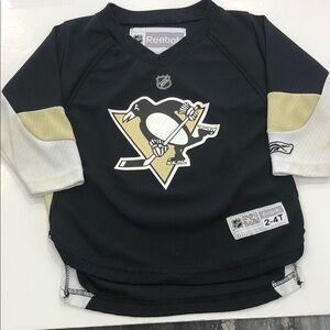 Reebok Pittsburgh Penguins Kids Hockey Jersey 2T-4T Black White Tan
